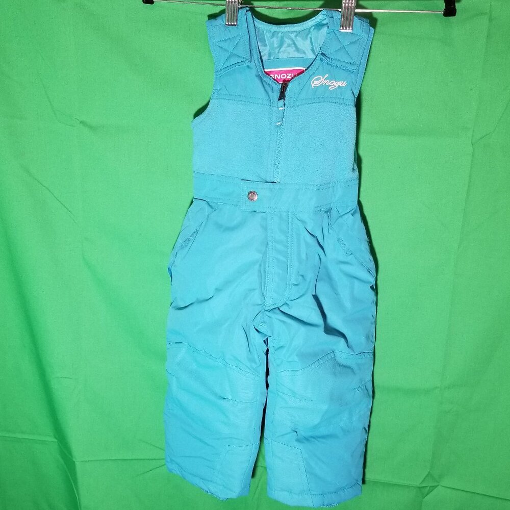 Snozu Toddler Girls Winter Ski Overall Snow Bibs Teal Outdoor Size 2T NWOT